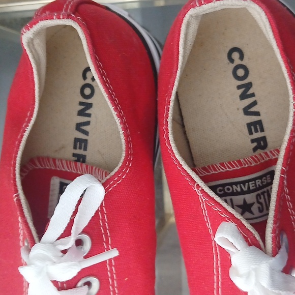 Converse Red Chuck Taylor All Star Low Sneakers Ox Size 10 - Picture 6 of 16